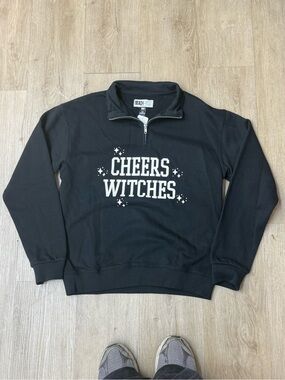 BEACH RIOT Black Halloween Pullover Quarter Zip Whimsigoth Loungewear Sz S